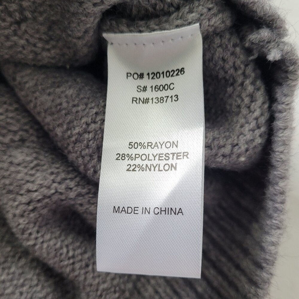 Doe & Rae Pom Pom Pullover Sweater Gray Womens Small Cottagecore Boho NWT - Picture 7 of 9